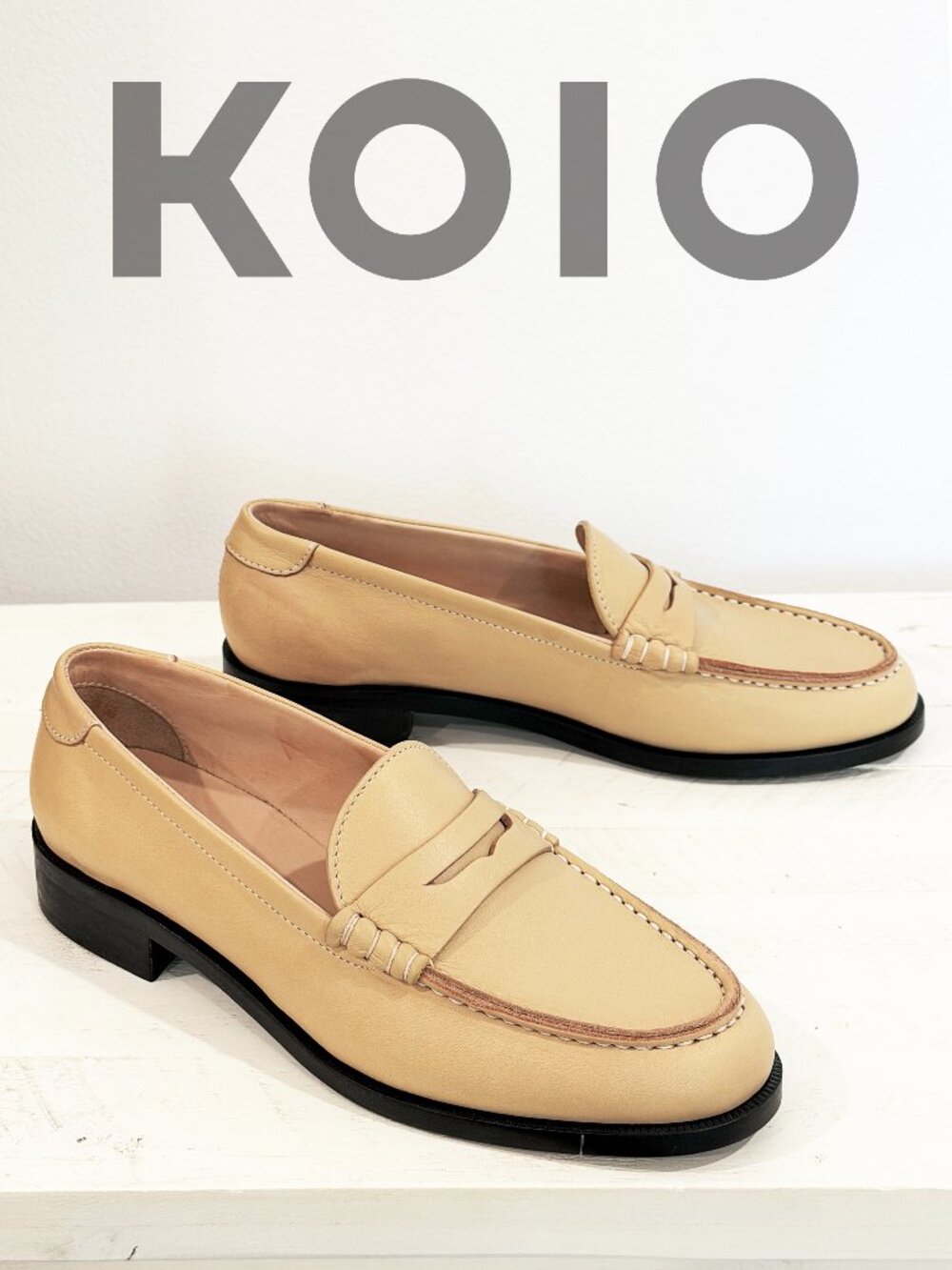 Women's Italian KOIO Brera Leather Penny Loafer, flat shoes. EU size 37. US 7